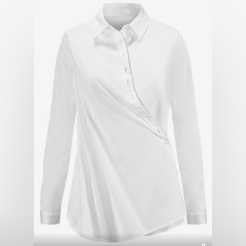CAbi It’s A Wrap White Button Down Shirt 3291 size large